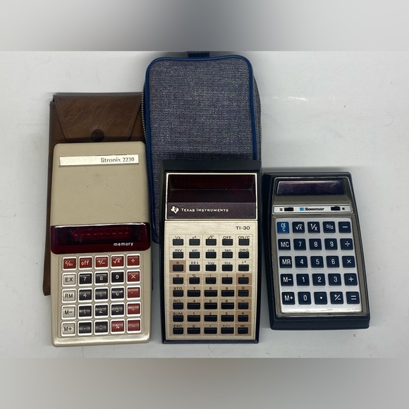 VINTAGE CALCULATOR LOT OF 3 TEXAS INSTRUMENTS, BOWMAR, & LITRONIX - Picture 2 of 11
